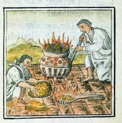 Boek IX Smelten en gieten van goud in het Azteekse rijk, uit de 